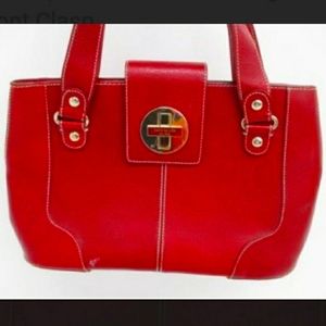 Kate Spade Red NY Shoulder Bag with front clasp